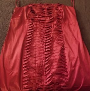 Red strapless cocktail dress
